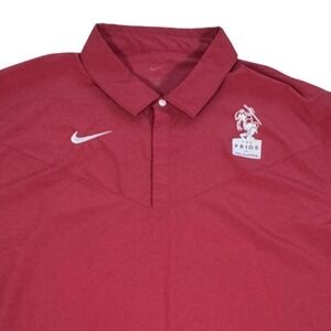 NIKE Dri-FIT Pride of Oklahoma Polo Shirt Men 3XL Maroon Short Sleeve Snap Neck
